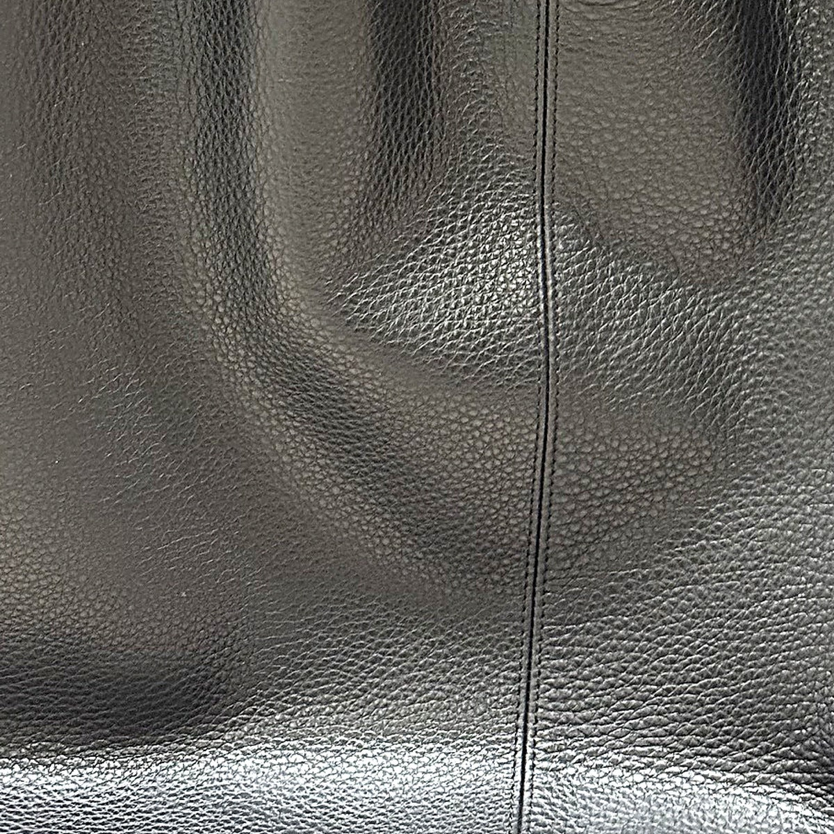 Close-up of the James Dean black pebbled leather